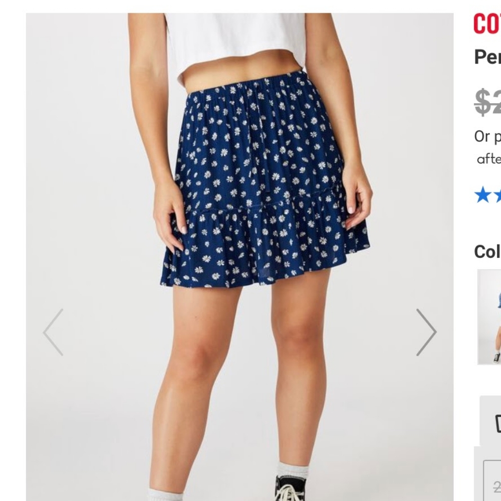 Blue Floral Skirt